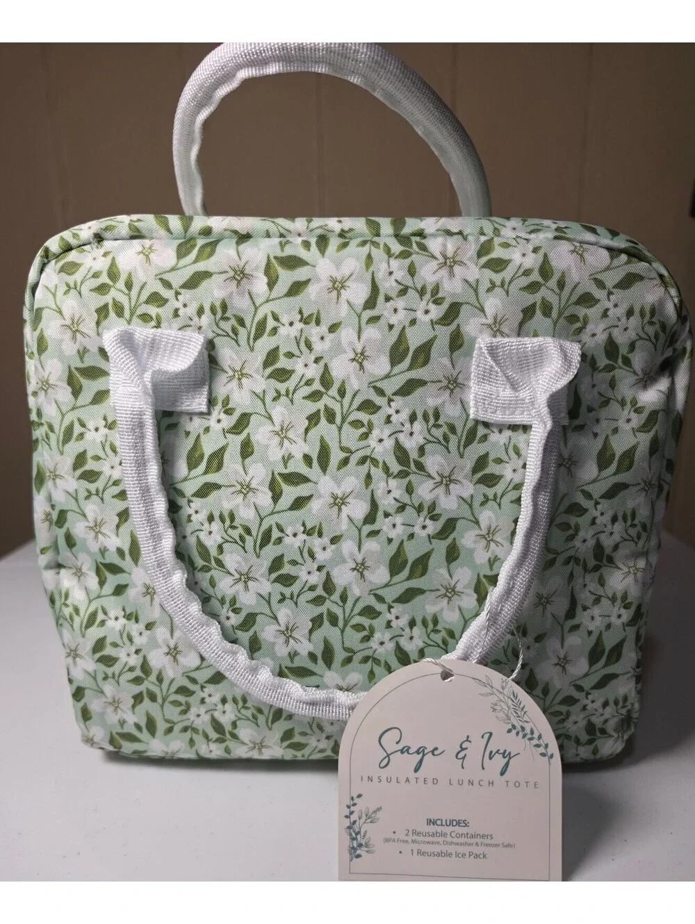 Sage & Ivy Insulated Lunch Tote with Reusable Containers and Ice Pack